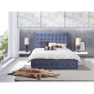 Eleganckie łóżko tapicerowane do sypialni GALENA z pikowanym zagłówkiem