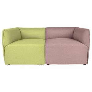 Zielono-różowa modułowa sofa 2-osobowa Norrsken Ollo