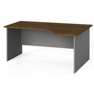 Stół biurowy ergonomiczny 160 x 120 cm, orzech, prawy