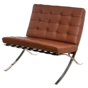 Fotel z podnóżkiem BA1 Premium - brązowy jasny