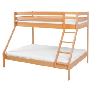 Dziecięce łóżko piętrowe z litego drewna bukowego Mobi furniture Maxim, 200x90 cm