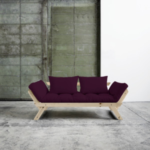 Sofa rozkładana Karup Bebop Natural/Purple Plum