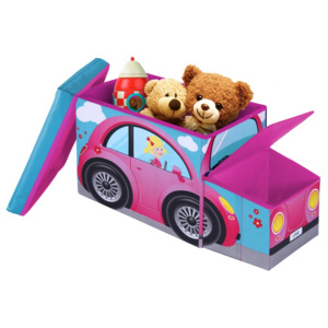 Dziecięcy puf ze schowkiem JOCCA Pink Car