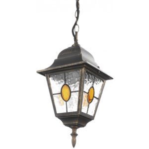 Lampa zewnętrzna sufitowa Munchen Philips styl rustykalny, pałacowy, dworkowy, aluminium, czarny, złoty, szczotkowany 151764210