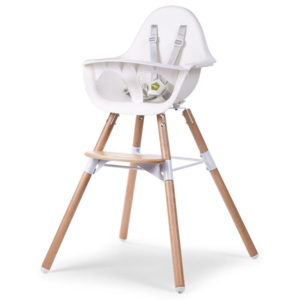CHILDWOOD Wysokie krzesełko dla dziecka 2-w-1 Evolu 2, białe,CHEVOCHNW