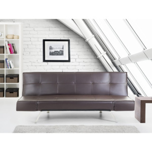 Rozkładana sofa kolor brązowy ruchome podłokietniki BRISTOL