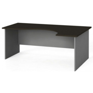 Narożny stół biurowy, zaokrąglony 180 x 120 cm, wenge, prawy