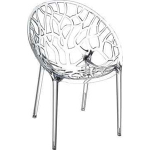 Krzesło Coral - szary jasny || transparentny