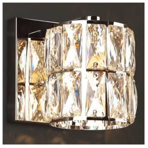 Kinkiet LAMPA ścienna DIAMANTE W0205 Maxlight szklana OPRAWA z kryształkami crystal przezroczysta
