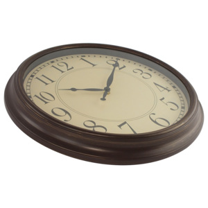 Duży brązowy zegar pokojowy 40 cm