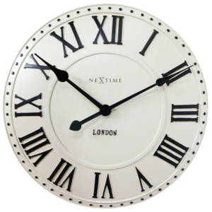 Zegar ścienny London Roman biały