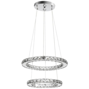 Lampa wisząca LORDS 31-32515 CANDELLUX OKRAGŁĄ PODWÓJNA nowoczesna kryształowa transparentna zintegrowany LED IP20 -