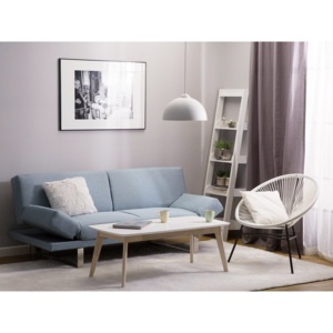 Sofa z funkcją spania tapicerowana jasnoniebieska YORK