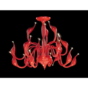 Lampa wisząca SWAN MX8098-18A Italux sufitowa duża czerwona metalowa -