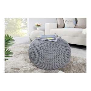 Puf Knitted Ball - szary ∅50cm