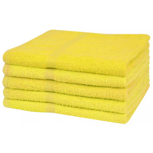 Ręczniki do rąk, 5 szt, 100% bawełna 360 g/m², 50x100 cm, żółte