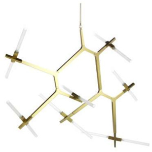 Żyrandol LAMPA wisząca CGSTRUCTGOLD COPEL metalowa OPRAWA molekuły molecular złota