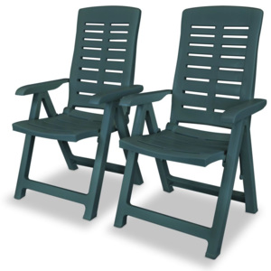 Krzesła ogrodowe rozkładane, 2 szt., zielone, 60x61x108 cm