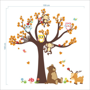 Dziecięca Naklejka Ambiance Tree with Animals