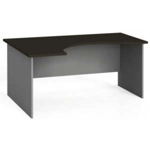 Narożny stół biurowy, zaokrąglony 160 x 120 cm, wenge, lewy