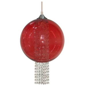 Dekoracyjna LAMPA wisząca ALLANI 31-26699 Candellux szklana OPRAWA glamour kryształki crystal boho nowoczesny ZWIS czerwony
