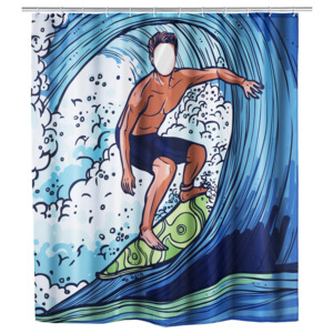 Zasłona prysznicowa Surfing Boy, tekstylna, 180x200 cm, WENKO