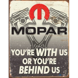 Metalowa tabliczka Mopar - Behind Us, (30 x 42 cm)