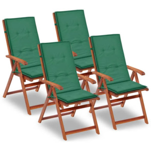 Poduszki na krzesła ogrodowe, 4 szt., zielone, 120x50x3 cm