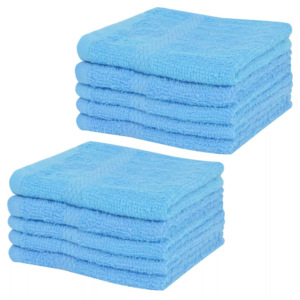 Ręczniki, 10 szt., bawełna 360 g/m², 30x30 cm, niebieskie