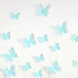 Zestaw 12 naklejek elektrostatycznych 3D Ambiance Turquoise Butterflies