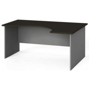 Narożny stół biurowy, zaokrąglony 160 x 120 cm, wenge, prawy