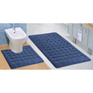Bellatex Komplet dywaników łazienkowych Standard Płytki niebieski