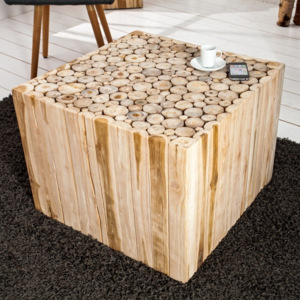 Drewniany stolik kawowy Mozaika (60 cm)