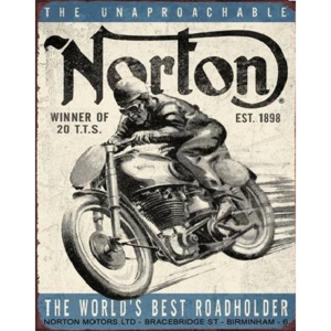 Metalowa tabliczka Norton - winner, (32 x 41 cm)