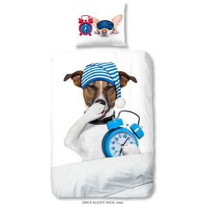 Dziecięca pościel jednoosobowa z czystej bawełny Muller Textiels Sleepy Dog, 140x200 cm