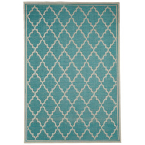 Turkusowy wytrzymały dywan Webtappeti Intreccio Turquoise, 135x190 cm