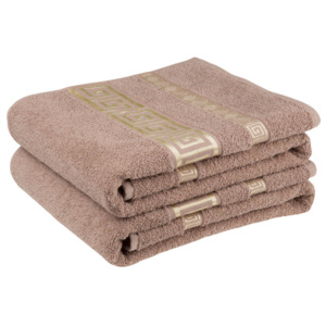 Bawełniane ręczniki frotte Ateny, brązowe komplet 4 sztuki