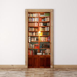 Tapeta na drzwi WALPLUS Vintage Bookcase, 88x200 cm