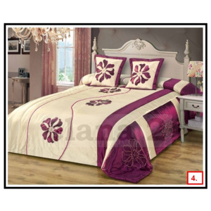 Narzuta na łóżko Elana 200x220 kremowo-fioletowa