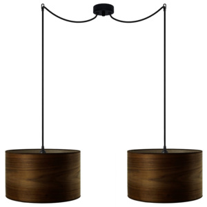 Podwójna lampa wisząca w kolorze drewna orzechowego Sotto Luce TSURI