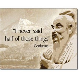 Metalowa tabliczka Confucius - Didn't Say, (30 x 42 cm)