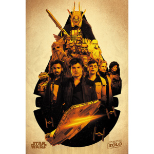 Plakat, Obraz Han Solo Gwiezdne wojny historie -Millennium Falcon Montage, (61 x 91,5 cm)