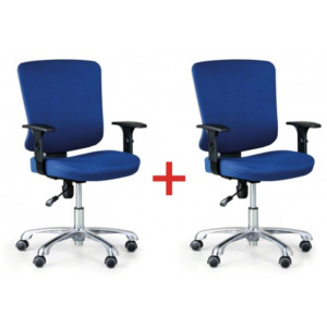 Krzesło biurowe Hilsch 1+1 gratis, niebieski