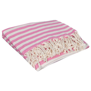 Różowy ręcznik hammam Akasya Pink, 90x190 cm
