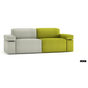 Sofa Block 176 cm - zielony || szary jasny