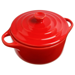 Ceramiczne naczynie do zapiekania deserów, dań - Ø 10 cm, kolor czerwony, 200 ml