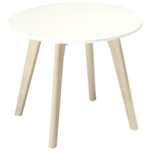 Biały stolik drewniany Furnhouse Life, Ø 48 cm