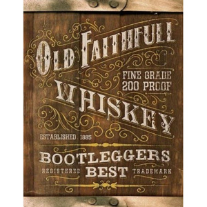 Metalowa tabliczka Old Faithful Whiskey, (31,5 x 40 cm)