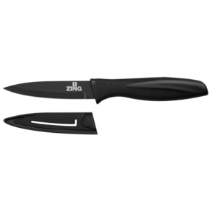 Czarny nóż z osłoną ostrza Premier Housewares Zing, 8,9 cm