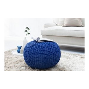 Puf Knitted Ball - granatowy Ø50cm